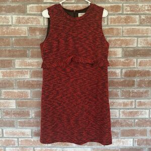 Hi There Karen Walker Tweed Ruffle Pencil Dress Size 8 Red